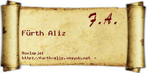 Fürth Aliz névjegykártya